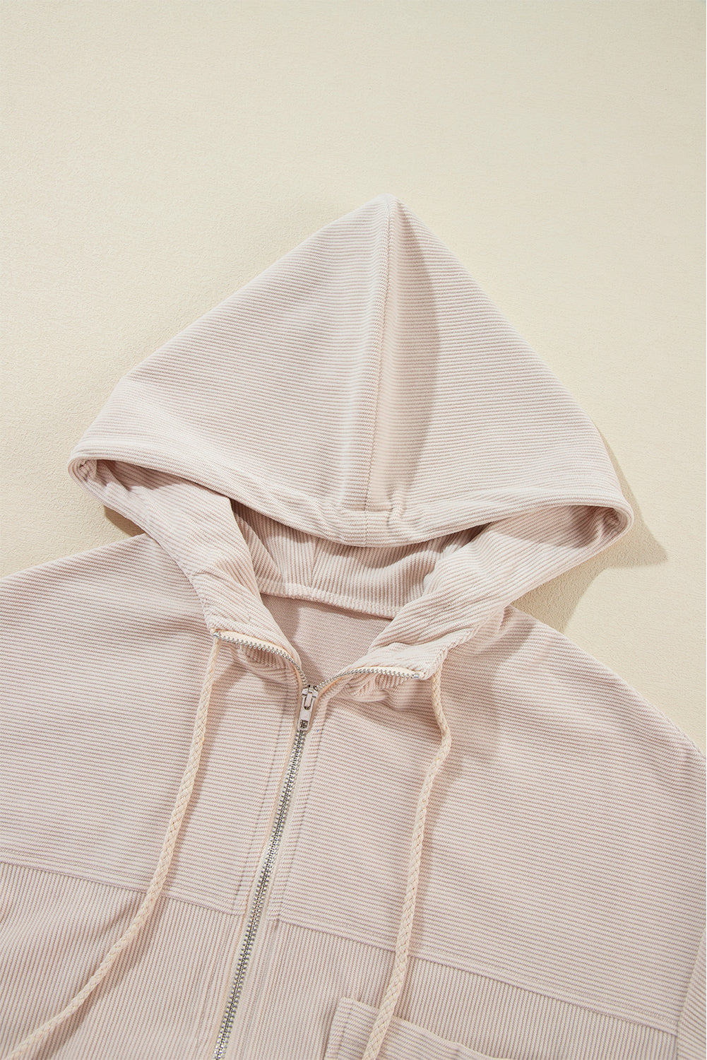 Pocketed Zip Up Long Sleeve Hooded Jacket S-XL