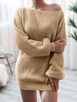 Rib-Knit Mini Sweater Dress S-XL