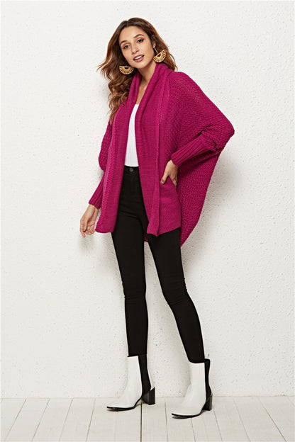 Open Front Batwing Sleeve Cardigan One Size