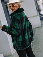 Plaid Zip-Up Collared Jacket S-XL