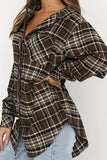 Womens Top Plaid Collared Neck Button Down Shirt S-2XL