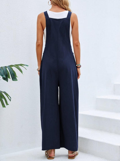 Full Size Square Neck Wide Strap Overalls S-3XL