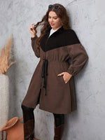 Honey Two-Tone Dropped Shoulder Trench Coat 1XL-4XL