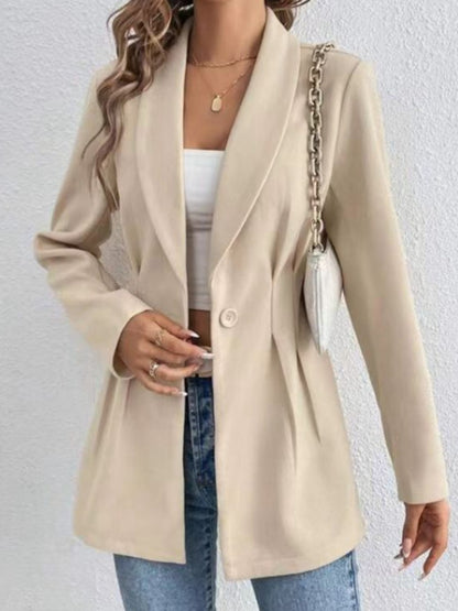 One Button Long Sleeve Blazer S-2XL