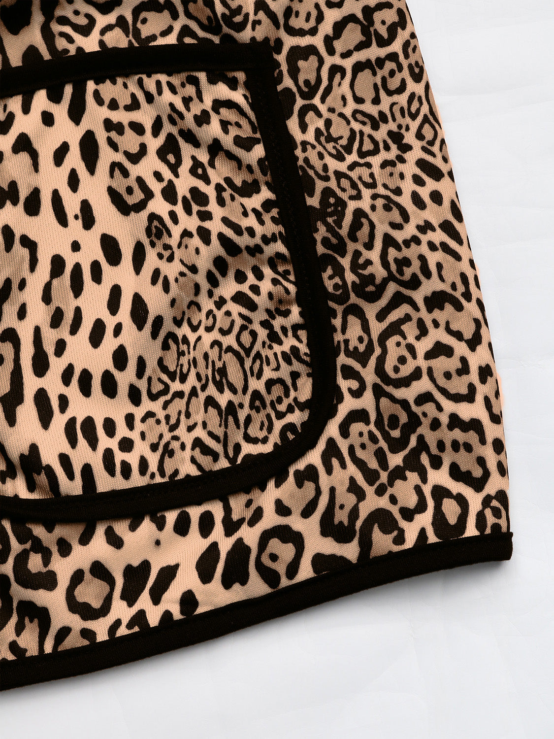 Perfee Leopard Open Front Long Sleeve Jacket S-L