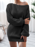 Rib-Knit Mini Sweater Dress S-XL