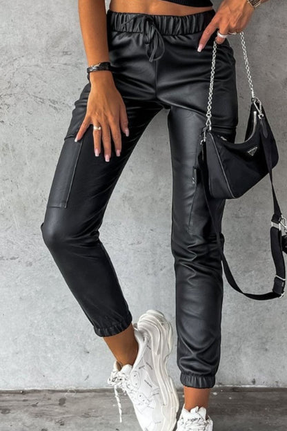 Drawstring Pants with Pockets S-XL