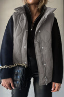 Collared Neck Vest with Pockets S-2XL