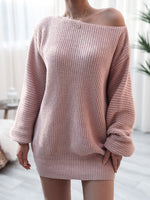 Rib-Knit Mini Sweater Dress S-XL