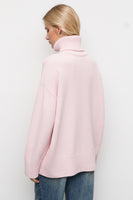 Basic Bae Turtleneck Dropped Shoulder Long Sleeve Sweater One Size