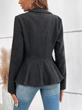 Ruffle Hem Collared Blazer S-XL