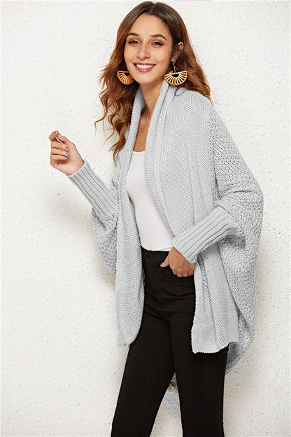 Open Front Batwing Sleeve Cardigan One Size