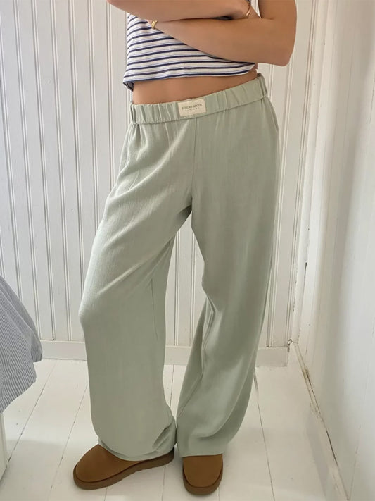 Elastic Waist Wide Leg Pants S-2XL