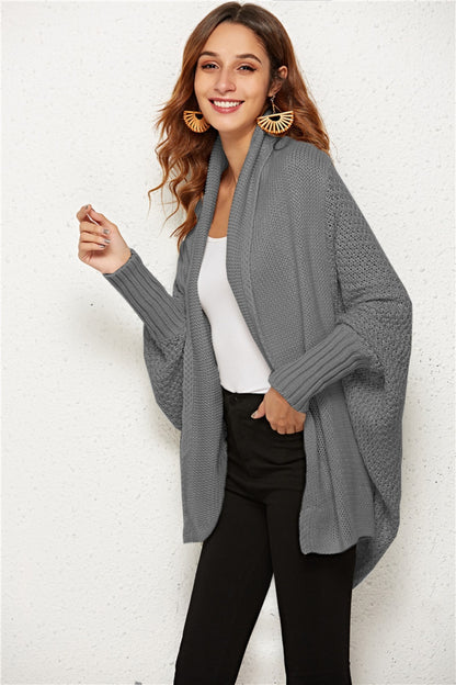 Open Front Batwing Sleeve Cardigan One Size