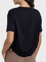 Drawstring Round Neck Short Sleeve Active T-Shirt Sizes 4-12