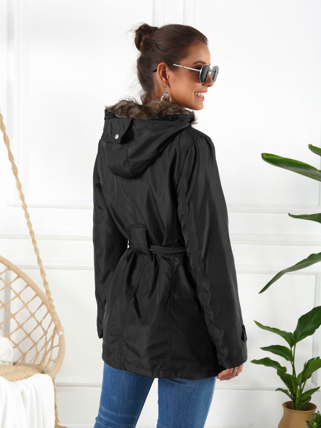 Ivy Lane Full Size Hooded Jacket with Detachable Liner (Three-Way Wear) S-3XL