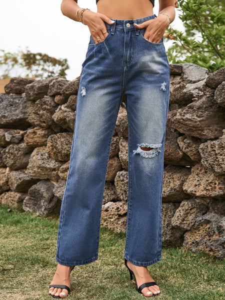 Distressed Jeans with Pockets S-2XL