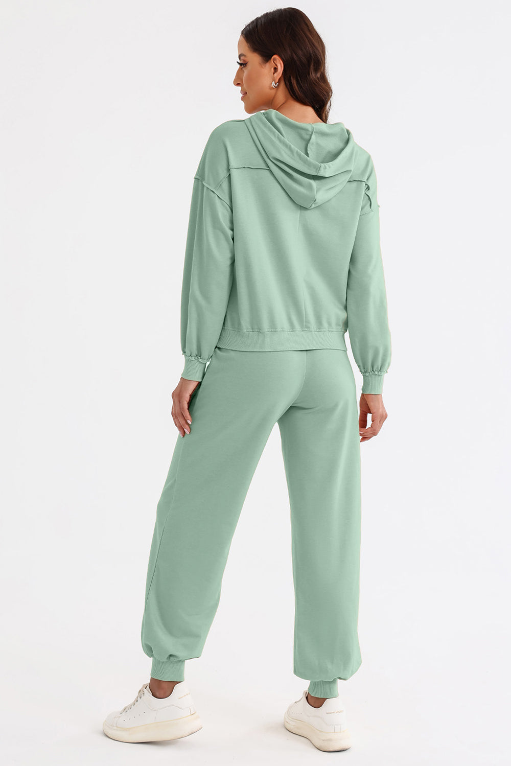 Cutout Drawstring Hoodie and Joggers Active Set S-2XL