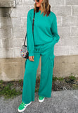 Full Size Round Neck Long Sleeve Top and Drawstring Pants Set S-3XL