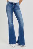 RISEN Full Size Low Rise Flare Jeans with Pockets 1-3XL