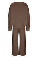 Round Neck Long Sleeve Top and Pants Set S-2XL