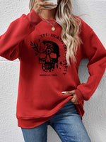 Graphic Round Neck Dropped Shoulder Sweatshirt S-XL