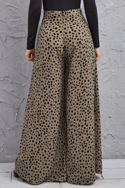 Animal Print High-Rise Culottes Pants S-XL