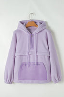 Drawstring Half Zip Long Sleeve Hoodie S-XL