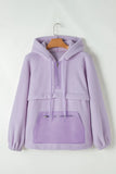 Drawstring Half Zip Long Sleeve Hoodie S-XL