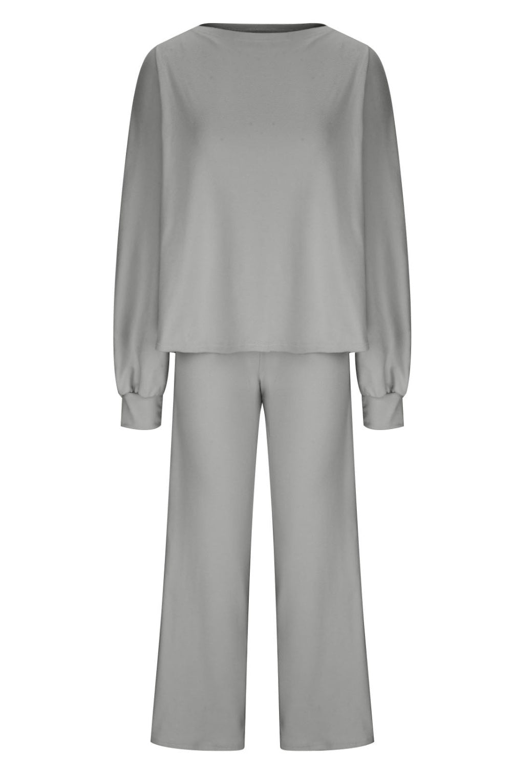 Round Neck Long Sleeve Top and Pants Set S-2XL