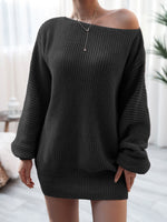 Rib-Knit Mini Sweater Dress S-XL