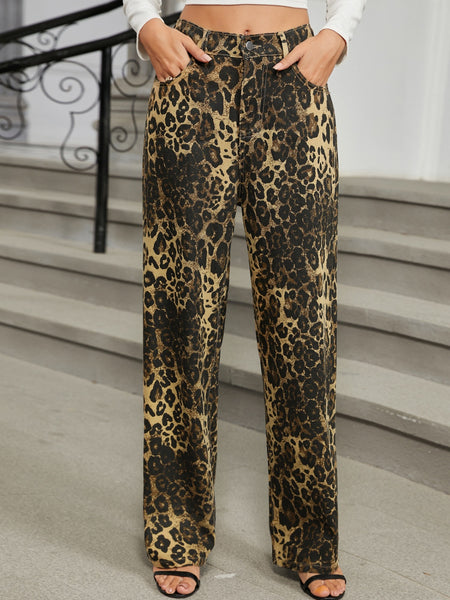 Leopard Jeans with Pockets S-2XL