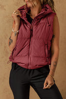 Drawstring Zip Up Vest Coat S-XL