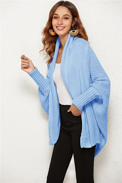 Open Front Batwing Sleeve Cardigan One Size