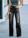 Distressed Straight Leg Jeans S-2XL