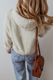 Fuzzy Dropped Shoulder Long Sleeve Hoodie S-XL