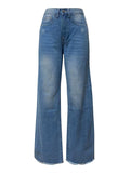 Raw Hem Wide Leg Jeans with Pockets S-XL