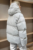 Pocketed Zip Up Hooded Puffer Coat S-L