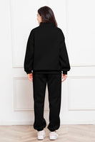 Half Zip Long Sleeve Sweatshirt and Pants Set S-2XL