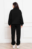 Half Zip Long Sleeve Sweatshirt and Pants Set S-2XL