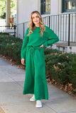 US Double Take Long Sleeve Top and Drawstring Pants Set S-3XL