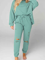 Distressed Sweatshirt and Joggers Set S-XL